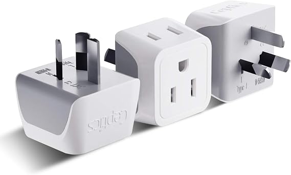 Ceptics Australia Plug Adapter - USA Input + USB-A & USB-C, Type I Adapter