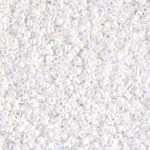 50 Grams Miyuki Delica Bead 11/0 White Pearl AB Bulk Bag DB0202-50
