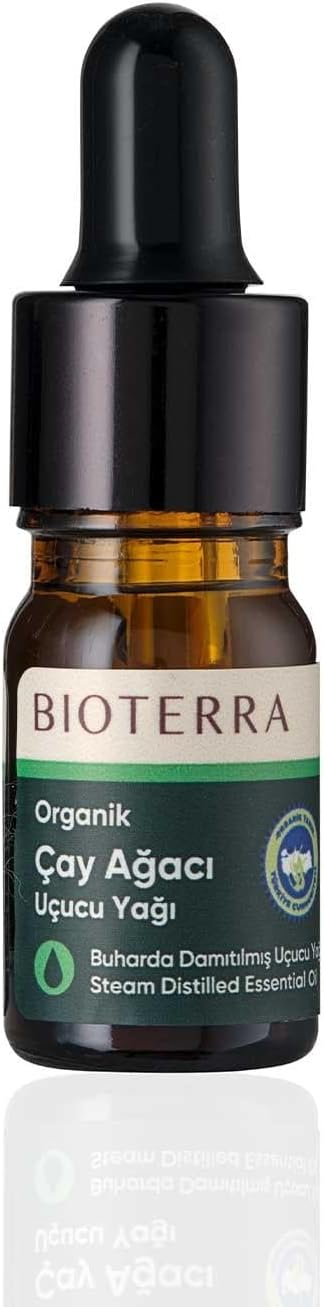 Bioterra Organik Çay Ağacı Uçucu Yağı 5 ml - Buhar Distilasyonu - Antibakteriyel Bakım - Cilt, Saç Derisi ve Ayak Bakımı İçin -%100 Saf Esansiyel Yağ