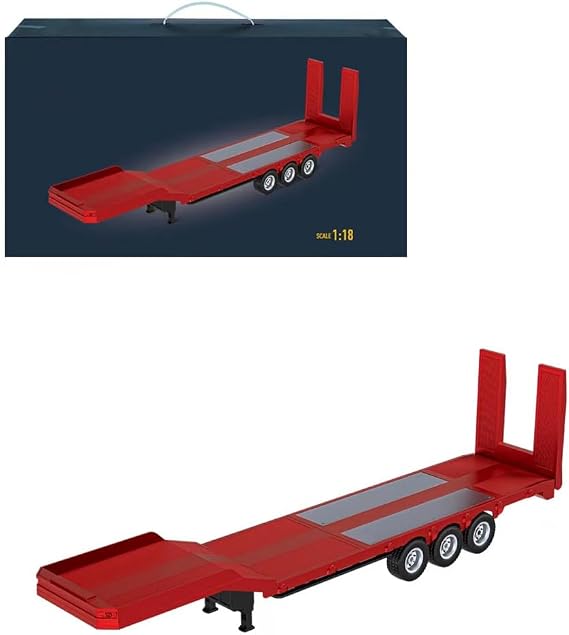 1/18 Scale Semi-Trailer Flatbed for 770S Heavy Duty Tractor Truck, for Hauling Cars, Excavators & Dump Trucks