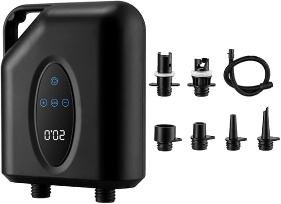 Portable Electric Air Pump 20PSI High Pressure Paddle Board Compressor Inflation & Deflation Pump for Sup Surfing Boat, Black