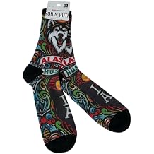 Robin Ruth Alaska Crew Socks Alaska Digital Design Husky Colorful Cartoon L/XL