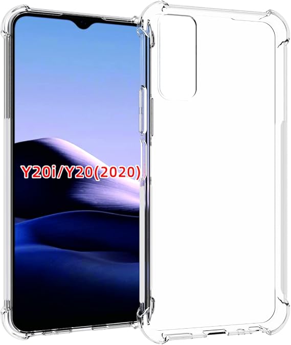 USTIYA Case for Vivo Y20 / Y20S / Y11s Clear TPU Four Corners Protective Cover Transparent Soft funda