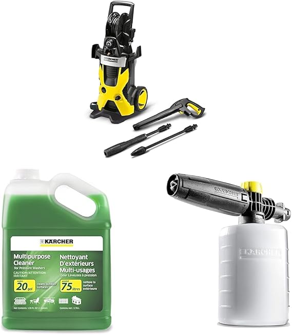Karcher - K5 Premium - 2000 PSI Electric Power Induction Pressure Washer & Pressure Washer Multi-Purpose Cleaning Soap Concentrate, 1 Gallon & FJ6 Foam Cannon Spray Nozzle