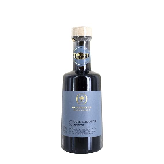 Balsamic Vinegar of Modena IGP, Aged Italian Barrel-Aged Balsamic, 100% Cooked Grape Must, No Caramel Added, Thick, Smooth & Naturally Sweet, For Drizzling, Salads & Marinades, 8.5 fl oz, Oliviers&Co