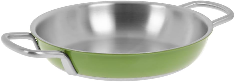 HUBERT Casserole Baking Pan 5-Ply Stainless Steel Green Round - 9 1/2" Dia x 2" H
