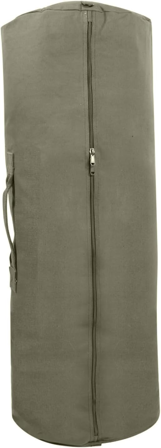 Rothco Canvas Duffle Bag with Side Zipper Rugged Outdoor Camping Gear Storage | Heavyweight 100% Cotton Canvas Carryall , 2-Way Side Zipper, Reinforced Handles, Ideal For Storage, Camping & Travel Gear