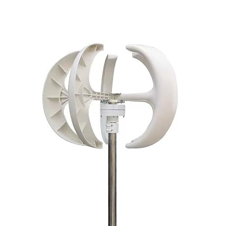 Wind Turbine, Vertical Wind Turbine Generator 2kw Windmill 12v 24v 48v Low Noise Wind Speed Start With MPPT Charge Controller For Home Use(Bianco,Turbine Only,Onecolor)