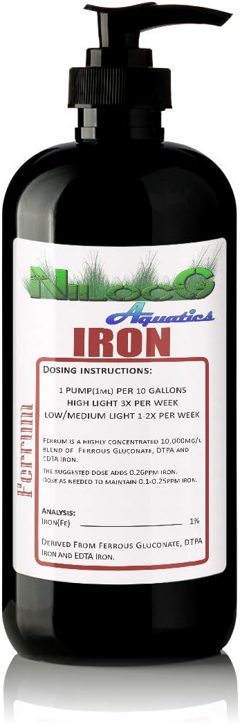 Aquarium Fertilizer | Ferrum Liquid Iron 500ml Bottle | NilocG Aquatics | Highly Concentrated Iron Supplement for Planted Tanks