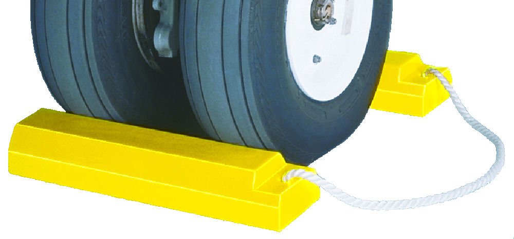 Tigerchocks AC3515-S Urethane Lightweight Commercial Aviation Wheel Chock, Yellow, 15" Length, 5" Width, 3" Height