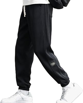 Corduroy Fabric Mens Casual Soft Pants, Milgomo Stretch Relaxed Fit Drawstring Sweatpants Joggers with Pockets