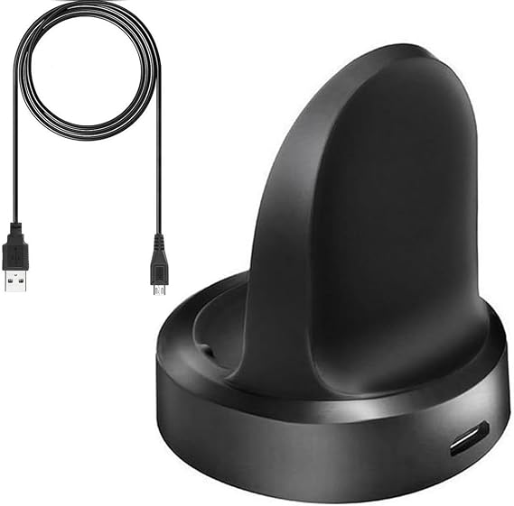 for Gear S2 Charger, Charging Cradle Dock for Samsung Gear S2, Gear S2 Classic Smart Watch (Black)