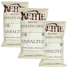 Kettle Potato Chips Unsalted, 5 Ounce (Pack of 3)