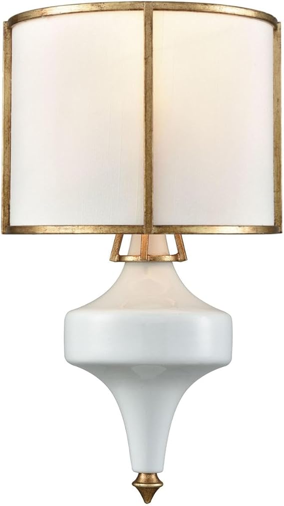 Elk Lighting Ceramique 1 Wall Sconce Antique Gold Leaf