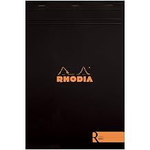 Rhodia 182012 °C Classic notebook 21 x 29,7 cm çizgiler, kenar/Çerçeve 70 çıkarılabilir sayfa mikro perfore etmek 90 g, siyah