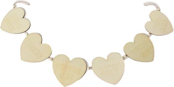 Valentine Phrases Unfinished Wood Heart Banner - 54.33 Inch