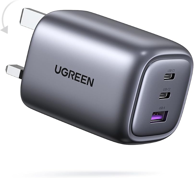 UGREEN USB C Plug 65W Nexode Foldable GaN Fast Charger 3-Port Charger