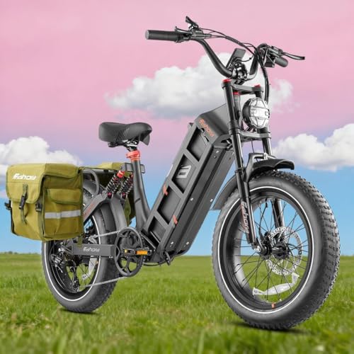 eAhora Juliet Pro II Electric Bike for Adults Peak 5200W Dual Motor Electric Bike Up to 43MPH, 70AH60AH 220Miles Long Range Ebike, 20 Fat Tire Full Suspension Electric Bicycle for Commute