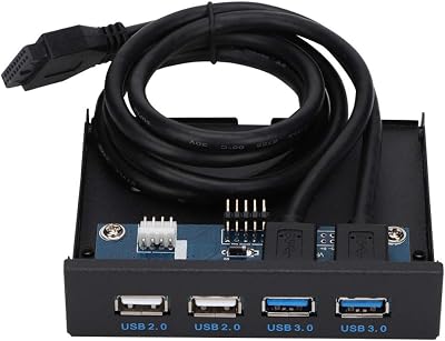 Front Panel USB Hubs, 2 Port USB3.0  2 Port USB2.0 HUB Expansion Board, USB Ports Front Panel for Computer Case with 3.5inch Floppy Drive