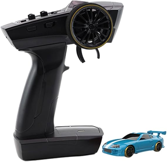 Turbo Racing 1/76 RC Drift Car, C63 2.4G Electric RWD Remote Control Racing Car with Headlights, RTR 3CH Mini Drift Vehicle Gift for Hobbyists & Adult