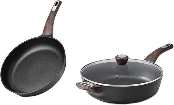 SENSARTE 8 Inch Nonstick Frying Pan Skillet with 12Inch Large Deep Frying Pan with Lid, Induction Compatible, PFOA PFOS Free