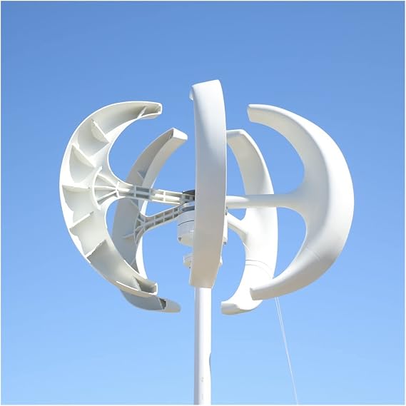 Wind Generator, 5000W 8000W Vertical Axis Wind Turbine 12V 24V48V Windmill Motor Quick Start Home Farm Hybrid Street Light with MPPT Controller,Efficient(White,with COTROLLER_48V_5000W)
