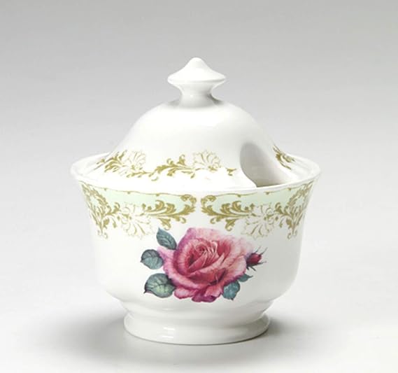 Roy Kirkham Vintage Roses Sugar Bowl with Lid & Creamer Set