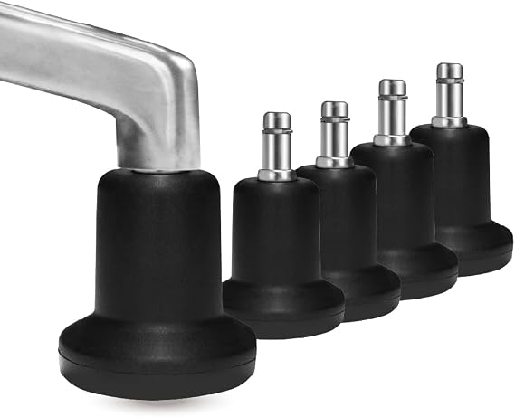 AXL Chair Glides for Office Chairs, Replace Casters with 2.4 Inch (61mm) Stationary Feet,High Bell Stationary Feet, Replace Wheels with Durable Glides 5 Pack(High)