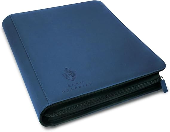 Card Guardian Toploader 9 Pocket Premium Binder with Zipper, Blue