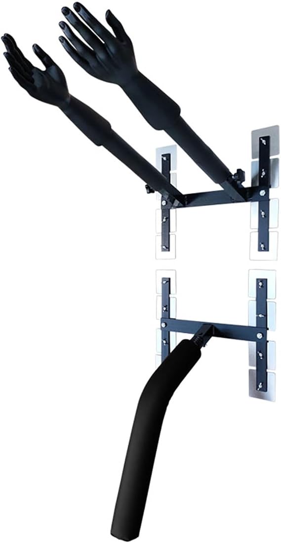 Wing Chun Dummy Trainer, Adjustable Height Hand Wooden Pile, Wall Mounted Spring Stakes for Home Exercise, Kung Fu Training Equipment