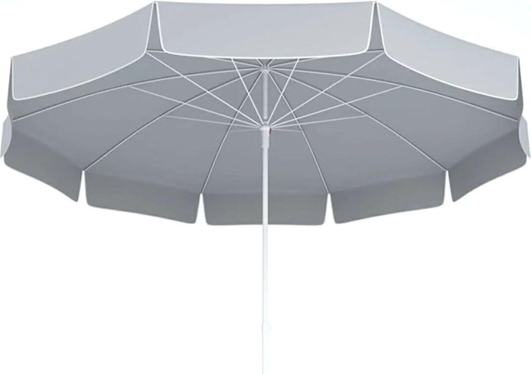 ESK 10 Wire Beach Balcony Garden Umbrella Bendable 200 Cm Diameter Thick Fabric gray