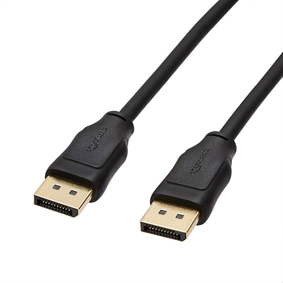 Amazon Basics DisplayPort to DisplayPort 1.2 Cable, 4K@60Hz, 2K@165Hz, 2K@144Hz Video Resolution, Gold-Plated Connectors, 3 Feet, Black