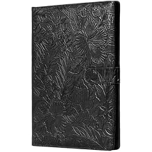 Mymazn Padfolio Portfolio Binder, Faux Leather Interview Resume Folder with Document Organizer & Business Card Holder, Letter-Sized Notepad Legal Pad Holder for Women Men (Black)