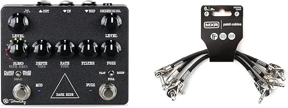 Keeley Dark Side Fuzz Mod Workstation Pedal, MXR 3 Pack Patch Cables Bundle