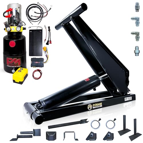 Primary Mover PF-520-PK Hydraulic Scissor Hoist Kit -10 Ton 20,000 lb Dump Trailer & Dump Bed Kit for 1216 Beds with 12V Hydraulic Pump | Complete Premium Kit |