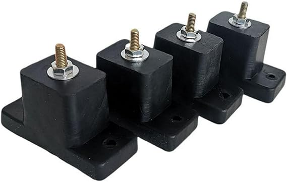 Air Conditioning Shock Pad, 4 Pack Rubber Vibration Isolator, Anti-Vibration Air Conditioner Mounting Bracket Shock-Proof Pads for Outdoor Mini Split Air Conditioner Condenser(Black)