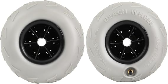 2-Pack Beach Balloon Wheels 9" Beach Cart Tires Replacement Big Sand Wheels for Beach Buggy, Kayak Trolley, Canoe Dolly, Rolling Walker, Garden Cart, Wheelchair