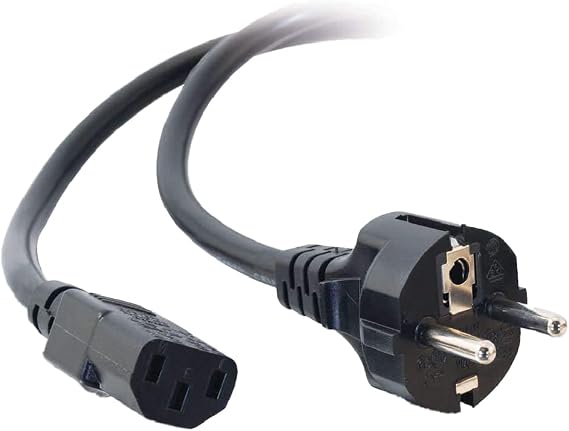 LiteFuze 2 Prong Replacement EU Power Cord - 4 Feet - 16AWG CEE 7/16 to IEC 60320 C13, 13A - Works with PCs, Monitors, Scanners, Printers
