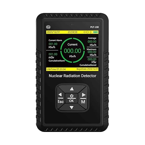 Geiger Counter Nuclear Radiation Detector - Portable Handheld Beta Gamma X-Ray Radiation Monitor Meter with Nuclear Wastewater, Seafood Detection Radiation Dosimeter with LCD Display