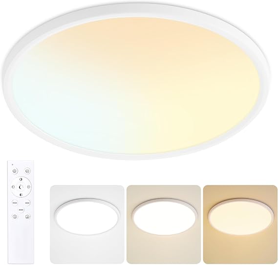 16 Inch Led Ceiling Light With Remote Flush Mount Dimmable Light Fixture
