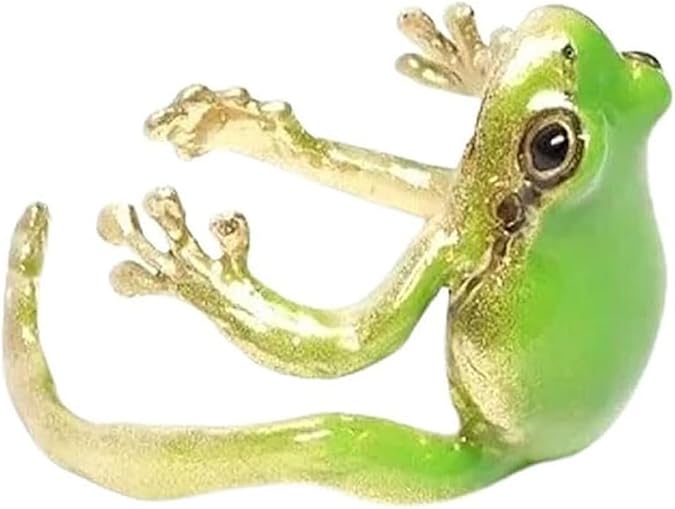 Latest-Tree Frog Ring, Adjustable Tree Frog Ring, Creative Frog Ring, Open Frogs Shaped Delicate Frog Ring for Women