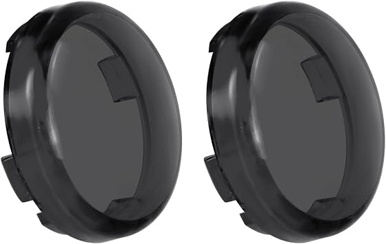 Turn Signal Light Lens Cover Compatible with Harley Dyna Street Glide 2 Pcs Smoke Gray