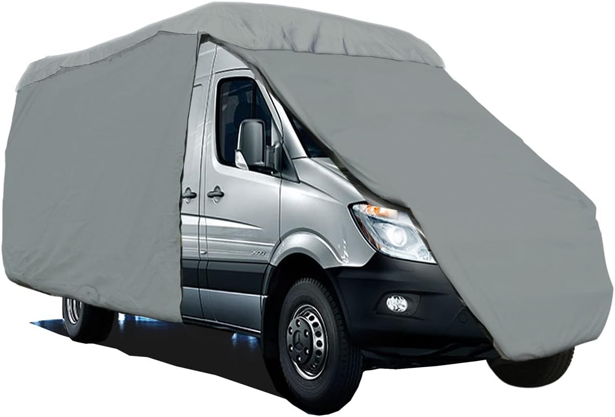 SavvyCraft Premium Class B RV Cover, Waterproof Tear-Resistant Windproof Class B RV Motorhome High Top Conversion Van Cover Trailer Camper Van Cover Fits 27ft L with 36 Bubble Top