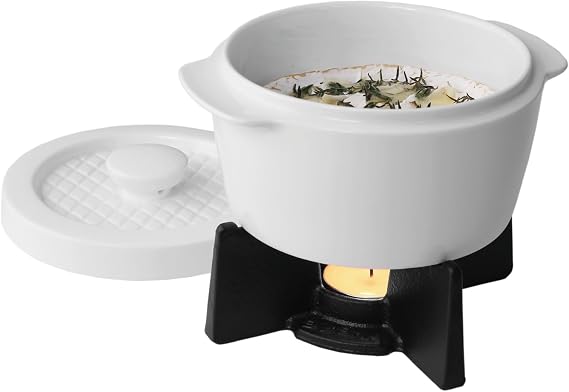 BOSKA Cheese Baker - Ceramic Brie Baker with Lid and Tea Light