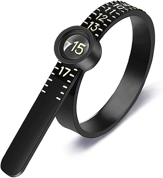 Ring Sizer Measuring Tool JRONGHE Reusable Finger Size Measuring Tape with Magnified Glass, Jewelry Sizing Tool 1-17 USA Rings Size