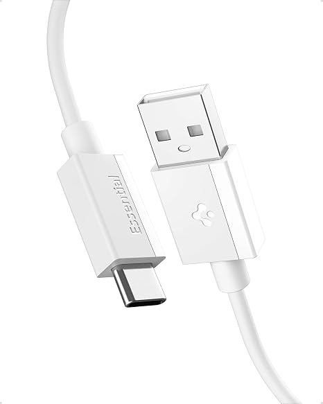 Spigen USB-A to USB-C 1 Metre Kablo 60W Güç/Hızlı Şarj / 480 Mbps Data Aktarım Hızı Type-C Ekstra Dayanıklı Beyaz - ACA08715 (Spigen TR Garantili)