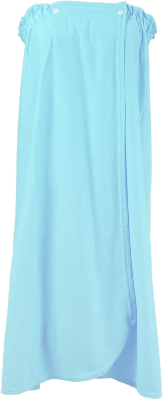 Women Modal Cotton Towel Wrap, Snap Closure Soft Absorbent Spa Wrap,Blue