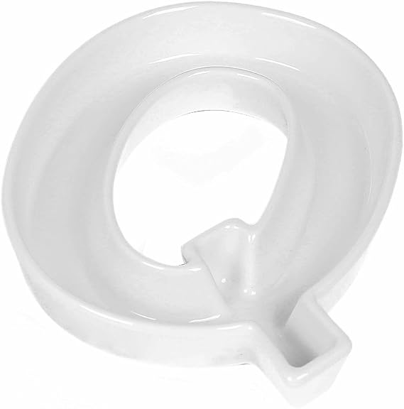 Coffeezone Ceramic Letter Dishes & Plate for Candy/Nuts Decoration, Wedding Party Table Decor (Letter Q)
