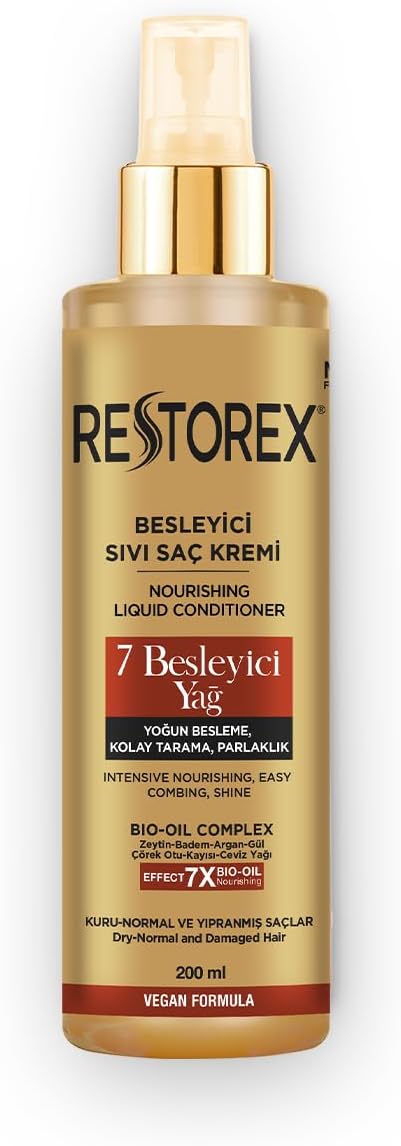 Restorex Besleyici Bakım Sıvı Saç Kremi 200 Mililitre, 7 Besleyici Yağ