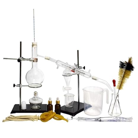 Home Distiller Distilling to Making Your Own Essential oil, Moonshine, Alcohol Distiller Chemistry Water Distiller Purifier, Lab Glassware Kit,glass Distilling,distillation Apparatus 22pcs Kit, 500 ML